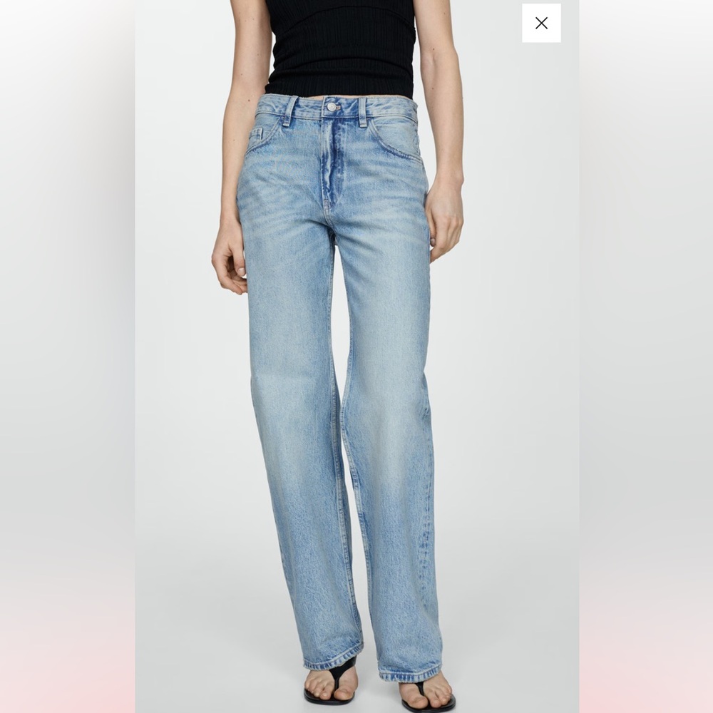 Mango Mid-rise straight jeans